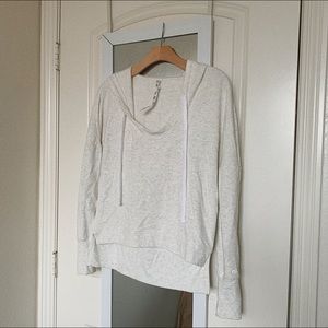 alo yoga modal low scoop sweater with hoodie